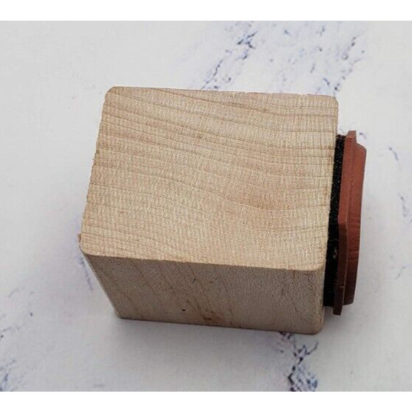 Family Happiness Circler Small 1x1 Wood Mounted Rubber Block Stamp - Picture 2 of 7